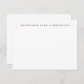 モダンエレガント赤面ピンクパーソナライズされた文具 ノートカード (正面/裏面)