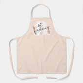 モダンエレガント赤面ピンクモノグラム エプロン (正面)