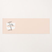 モダンエレガント赤面ピンクモノグラム ヨガマット (正面(横))