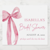 モダンエレガント赤面ピンクリボンブライダルシャワー スパークリングワインラベル (シングルラベル)