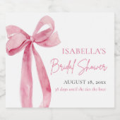 モダンエレガント赤面ピンクリボンブライダルシャワー リキュールボトルラベル (シングルラベル)