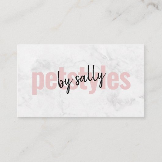 モダンエレガント赤面ピンク白い大理石の背景。 名刺 (正面)