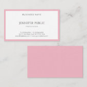 モダンエレガント赤面ピンク白お洒落テンプレートトップ 名刺 (正面/裏面)