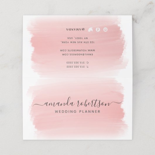 モダンエレガント赤面ピンク署名タイポグラフィ ロイヤリティカード (外部開封)