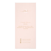 モダンエレガント赤面ピンク金ゴールドサロン価格表 ラックカード (正面)