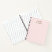 モダンエレガント赤面ピンク ノートブック (内部)