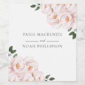 モダンエレガント赤面結婚ピンク婚約 ワインラベル (シングルラベル)