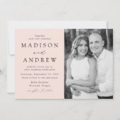 モダンエレガント赤面結婚写真 招待状 (正面)