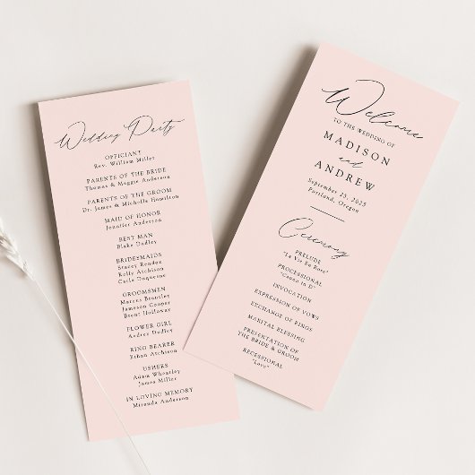 モダンエレガント赤面結婚式 プログラム