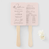 モダンエレガント赤面結婚式 プログラム ハンドファン (正面&裏面)