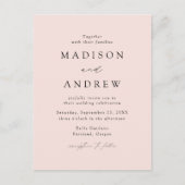 モダンエレガント赤面結婚QR インビテーションポストカード (正面)