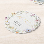 モダンエレガント野の花ベビー開花 ペーパーコースター (アングル)