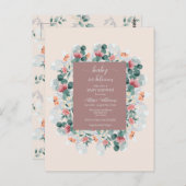 モダンエレガント野花の赤ちゃんシャワー ポストカード (正面/裏面)