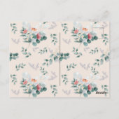 モダンエレガント野花の赤ちゃんシャワー ポストカード (裏面)