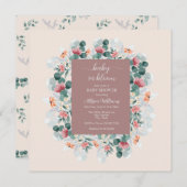 モダンエレガント野花の赤ちゃんシャワー 招待状 (正面/裏面)