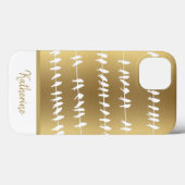 モダンエレガント金ゴールドがワイヤ名に鳥を飲み込む Case-Mate iPhoneケース (裏面 (横))