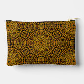 モダンエレガント金ゴールドと黒のドットアートパターン アクセサリーポーチ (裏面)