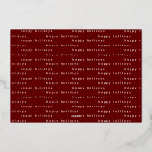 モダンエレガント金ゴールドのファンキー写真 箔シーズンカード (裏面)