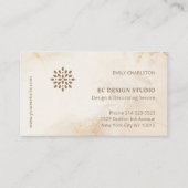 モダンエレガント金ゴールドのロゴBeige Ink Water color 名刺 (正面)