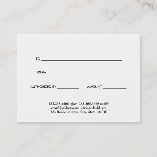 モダンエレガント金ゴールドグリッター券 割引カード (裏面)