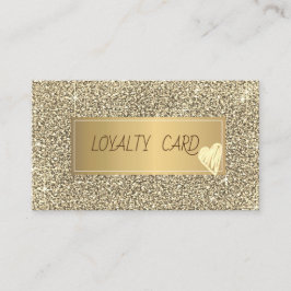 モダンエレガント金ゴールドグリッター、フレーム、金ゴールドハート ロイヤリティカード