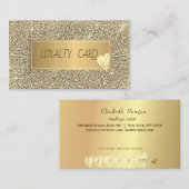 モダンエレガント金ゴールドグリッター、フレーム、金ゴールドハート ロイヤリティカード (正面/裏面)