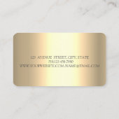 モダンエレガント金ゴールドグリッター《写真》ぼけ味グラデーション金ゴールドロータス 名刺 (裏面)