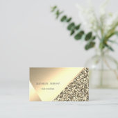 モダンエレガント金ゴールドグリッター、幾何学模様、抽象芸術 名刺 (スタンド正面)