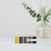 モダンエレガント金ゴールドグレー黒インテリアデザイナー スキニー名刺 (スタンド正面)