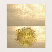 モダンエレガント金ゴールドサンキューカード 名刺 (外部フラット)