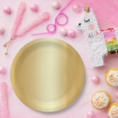 モダンエレガント金ゴールドシンプルデザインテンプレート ペーパープレート (パーティー)