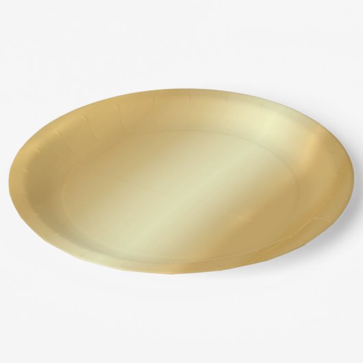 モダンエレガント金ゴールドシンプルデザインテンプレート ペーパープレート (アングル)