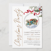 モダンエレガント金ゴールドスクリプトパーティー 招待状 (正面)