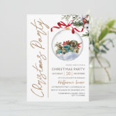 モダンエレガント金ゴールドスクリプトパーティー 招待状 (スタンド正面)