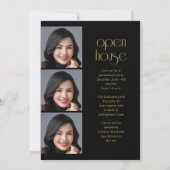 モダンエレガント金ゴールドスクリプト4Photo Graduation Party 招待状 (裏面)