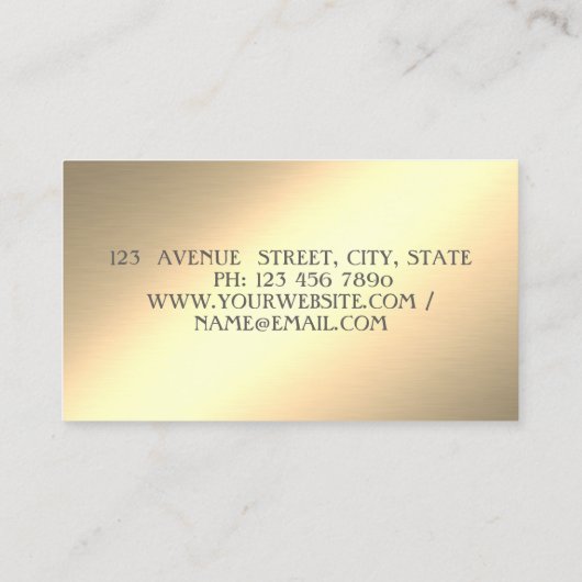モダンエレガント金ゴールドストライプのグリッター 名刺 (裏面)
