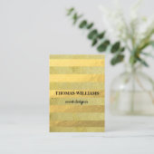 モダンエレガント金ゴールドストライプパターン 名刺 (スタンド正面)