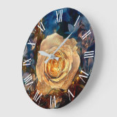 モダンエレガント金ゴールドバラ ラージ壁時計 (傾斜)