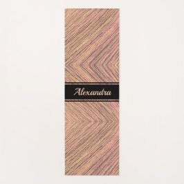 モダンエレガント金ゴールドパーソナライズされたグリッターストライプ ヨガマット