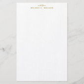 モダンエレガント金ゴールドパーソナライズされた 便箋 (正面)