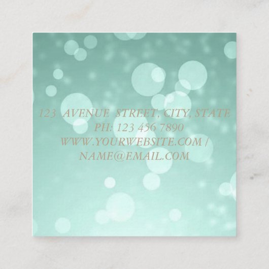 モダンエレガント金ゴールドフェイク,《写真》ぼけ味，花 スクエア名刺 (裏面)