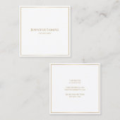 モダンエレガント金ゴールドフレーム文字白テンプレート スクエア名刺 (正面/裏面)