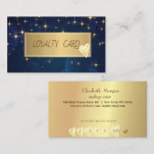 モダンエレガント金ゴールドフレーム、ハート星 ロイヤリティカード (正面/裏面)