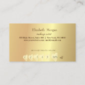 モダンエレガント金ゴールドフレーム、ハート赤グリッター ロイヤリティカード (裏面)