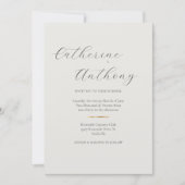 モダンエレガント金ゴールドフローラ結婚ミニマル 招待状 (正面)