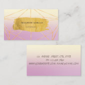 モダンエレガント金ゴールドブラシストローク幾何グラデーション 名刺 (正面/裏面)