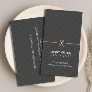 モダンエレガント金ゴールドブラック美容師 名刺