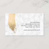 モダンエレガント金ゴールドブラッシュストロークメイクアップ 名刺 (裏面)
