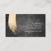 モダンエレガント金ゴールドブラッシュストロークメイクアップ 名刺 (裏面)