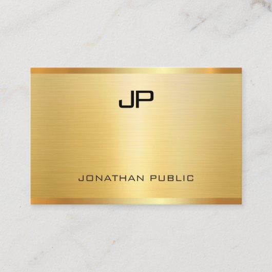 モダンエレガント金ゴールドプロフェッショナルテンプレート 名刺 (正面)